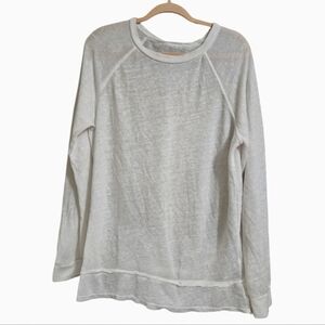 T PARTY White raw edge burnout long sleeve tee. Size medium NWT